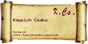 Keppich Csaba névjegykártya