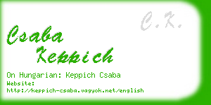 csaba keppich business card